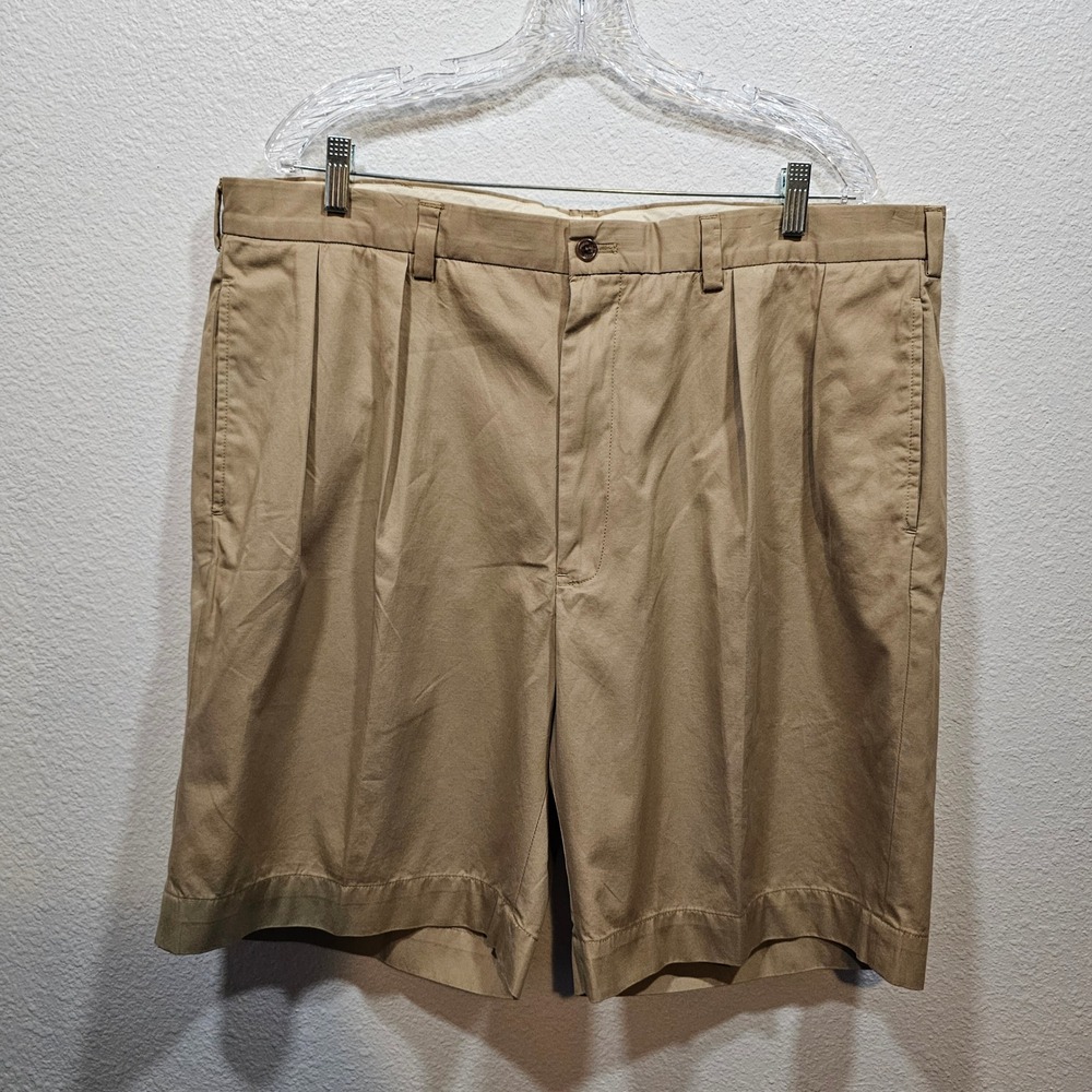 Polo Golf Ralph Lauren Mens 40 Fairway Shorts Khaki Tan Pleated Cotton Palm Tree